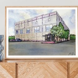 pam beesley halpert fan gift, the office artwork print, watercolour painting wall art, landscape poster print, the offic