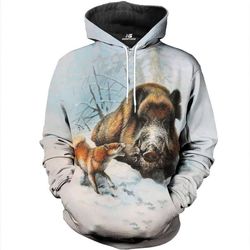 boar hunting 3d all over printed hoodie x131107