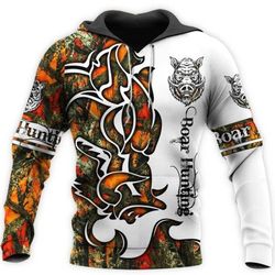 boar hunting all over printed hoodie am021109