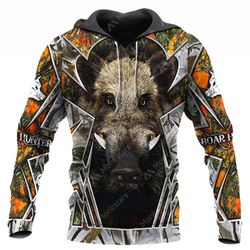 boar hunting all over printed hoodie bt031258