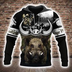boar hunting all over printed hoodie v140117