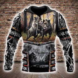 boar hunting all over printed hoodie v301216