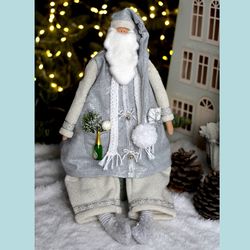 Santa Tilda With Champagne Handmade Santa Santa Doll Christmas Doll Christmas Decor New Year Decor