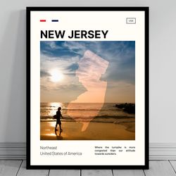 cute new jersey modern print new jersey poster minimalist state map mid-century modern nj state silhouette modern tr