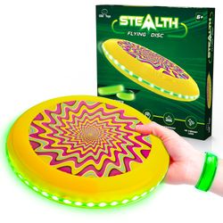 usa toyz stealth led flying disc - yellow/green