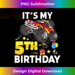 it's my 5th birthday 5 year old monster car truck let's - luxe sublimation png download - channel your creative rebel