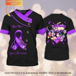 cnalife lupus awareness personalized 3d t-shirt custom name non workwear