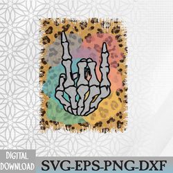 rock skeleton hand leopard watercolor bones funny halloween svg, eps, png, dxf, digital download