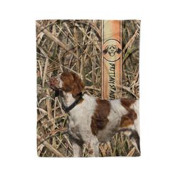 brittany spaniel dog hunting 3d printed soft warm cozy fleece blanket, sherpa blanket