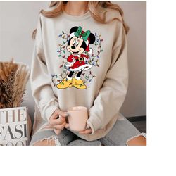 minnie mouse christmas sweatshirt, christmas disneyland vacation sweatshirt, merry christmas sweatshirt, christmas sweat