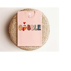 gobble turkey fall thanksgiving shirt, gift for thanksgiving, turkey face family matching shirt, funny thanksgiving shir