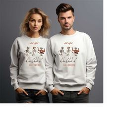 let's get halloweird halloween sweatshirt , dancing skeleton sweater, unisex hoodie, women sweatshirt, skeleton sweatshi