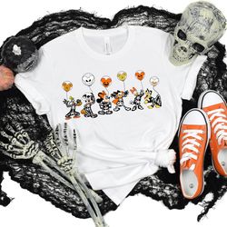 Disney Characters Skeleton Shirt, Spooky Season, Halloween Party Tee