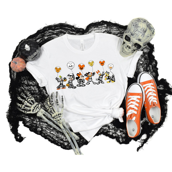 Disney Characters Skeleton Shirt, Spooky Season, Halloween Party Tee, Hocus Pocus Shirts, Disneyland Shirt, Mickey, Happy Halloween Shirt.jpg