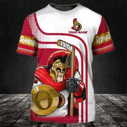 custom ottawa senators aop 3d t-shirt - personalized name option