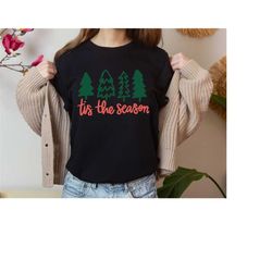 tis the season christmas tree shirt, women t-shirt, family christmas t- shirts, christmas gifts for women, cute christma
