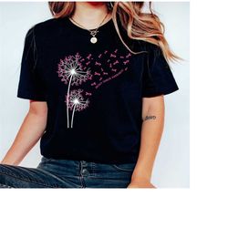 dandelion breast cancer awareness shirt, faith hope love shirt, pink ribbon shirt, breast cancer fighter shirt, in octob
