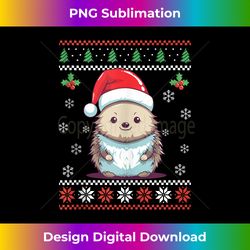 Hedgehog Ugly Christmas Sweater Xmas for Adults Kids Tank T - Innovative PNG Sublimation Design - Rapidly Innovate Your Artistic Vision