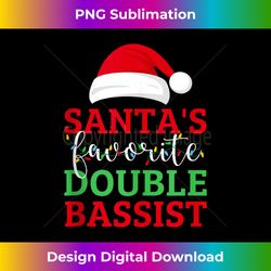 Ugly Xmas Matching Design Santa's Favorite Double Bassist Tank - Innovative PNG Sublimation Design - Customize with Flair