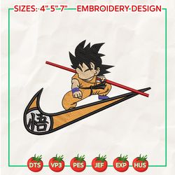 nike x son goku dragon ball embroidered sweatshirt, anime embroidered sweatshirt, anime embroidered crewneck, custom anime embroidered hoodie, anime gift, embroidered gift