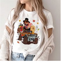 turkey riding monster truck shirt, monster truck thanksgiving shirt, funny thanksgiving shirt, turkey monster truck shir