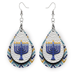 Menorah Earrings - Hanukkah Candle Dangle Earrings - Jewelry for Hanukkah