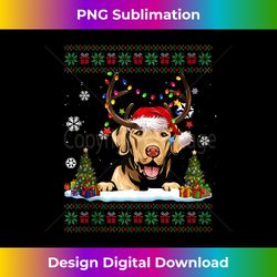 Chesapeake Bay Retriever Santa Hat Ugly Christmas Sweater Tank - Deluxe PNG Sublimation Download - Immerse in Creativity with Every Design