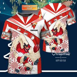 custom sydney swans 3d t-shirt: personalized name for ultimate fan