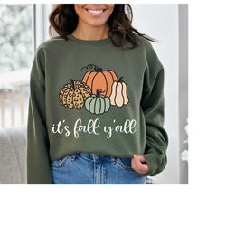 its fall yall pumpkins sweatshirt for women, fall shirts pumpkin hoodie, halloween sweatshirt, fall crewneck womens, th