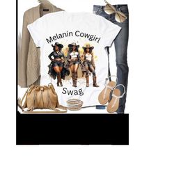 melanin cowgirls shirt - adult unisex - african american - western attire - texas girl - rodeo style - melanin woman - b