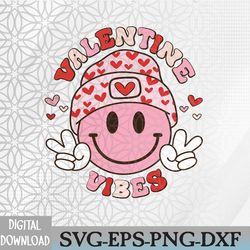 valentine vibes smile face trendy valentines day groovy svg, eps, png, dxf, digital download
