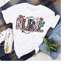 nurse shirt, nurse life t-shirt, leopard nurse life, medical worker t-shirt, first responder, nursing school t-shirt