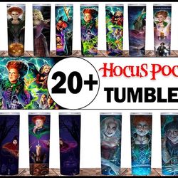 20 Hocus Pocus Tumbler Wrap Bundle, Houcs Pocus Sublimation Designs, Halloween 20 oz Skinny Tumbler Design Bundle