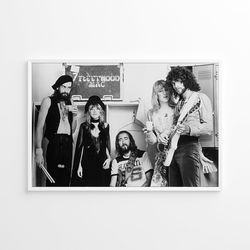 Fleetwood Mac Rock Band Print Stevie Nicks Music Poster Black and White Retro Vintage Photography Canvas Framed Printed