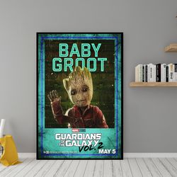 guardians of the galaxy baby groot poster - high quality silk wall art - room decor -groot poster for gift.jpg
