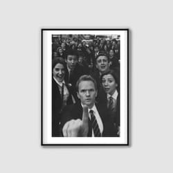 how i met your mother poster print, black and white, tv show poster print, tv series poster, tv show gift, tv show wall
