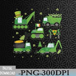 kids funny st patricks day crane truck construction png, digital download