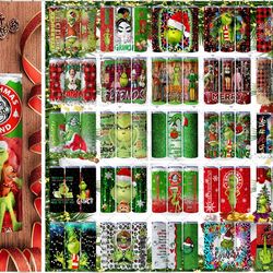 55 Christmas Tumbler Sublimation Designs, 20oz Skinny Tumbler Bundle Wrap, Cartoon Funny Christmas Design Tumbler PNG