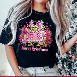 pink merry grinchmas shirt, pink christmas shirt, the grinch shirt, grinchmas vibes, grinchmas & co shirt, pink grinch