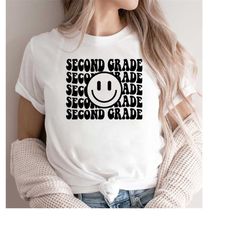 retro second grade teacher shirt comfort colors shirt print, 2nd grade teacher tee, teacher gift, vintage, baggy, oversi