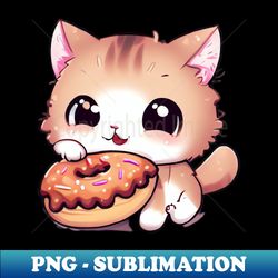Cat Eating Donut - Instant Sublimation Digital Download - Capture Imagination with Every Detail