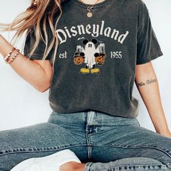 comfort colors mickey ghost halloween shirt, retro disneyland halloween sweatshirt, halloween family matching shirt, dis
