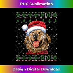 Dog lovers Golden Retriever Santa Hat Ugly Christmas Sweater Tank T - Sublimation-Optimized PNG File - Pioneer New Aesthetic Frontiers