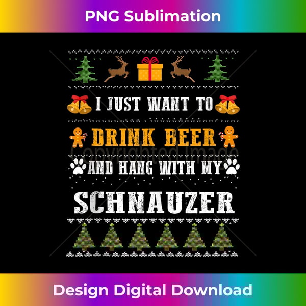 AX-20231115-1462_Drink Beer Funny Schnauzer Dog Lovers Ugly Christmas Sweater Tank Top.jpg