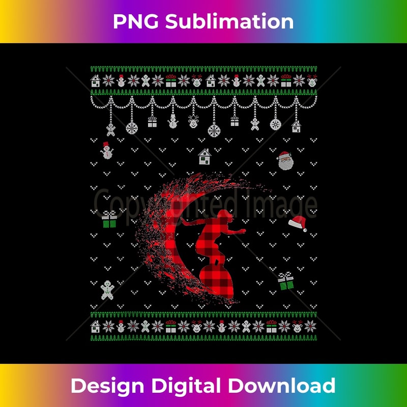 DH-20231115-5118_Red Plaid Surfing Lover Funny Ugly Christmas Sweater Tank Top.jpg