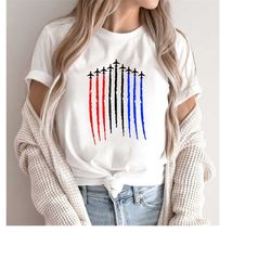 red white blue air force flyover men's t-shirt