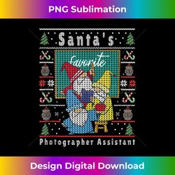 Santas Elfs Ugly Christmas Photographer-Assistant Tank - Innovative PNG Sublimation Design - Ideal for Imaginative Endeavors
