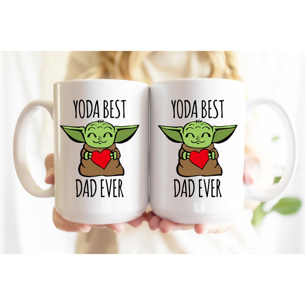 Baby Yoda Gifts for Dad, Baby Yoda Best Dad Ever Coffee Mug for New Dad To Be Men Fathers' Day Gift Birthday Present from Daughter Son.jpg