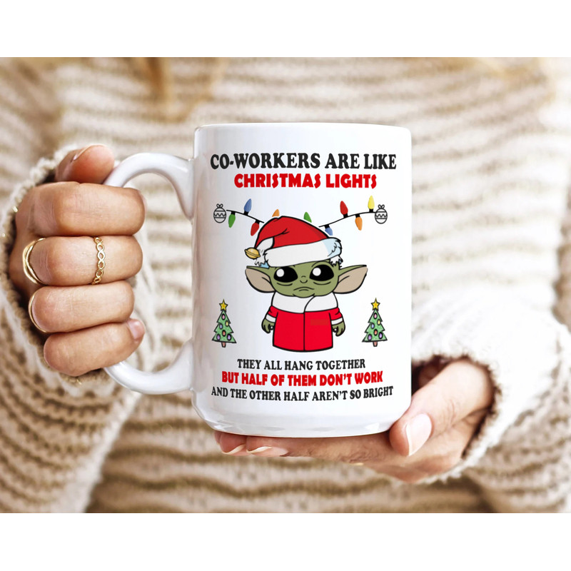 Baby-Yoda Christmas Mug - Co-Workers Are Like Christmas Lights Funny Christmas Mug, Mug Christmas, Christmas 2023.jpg