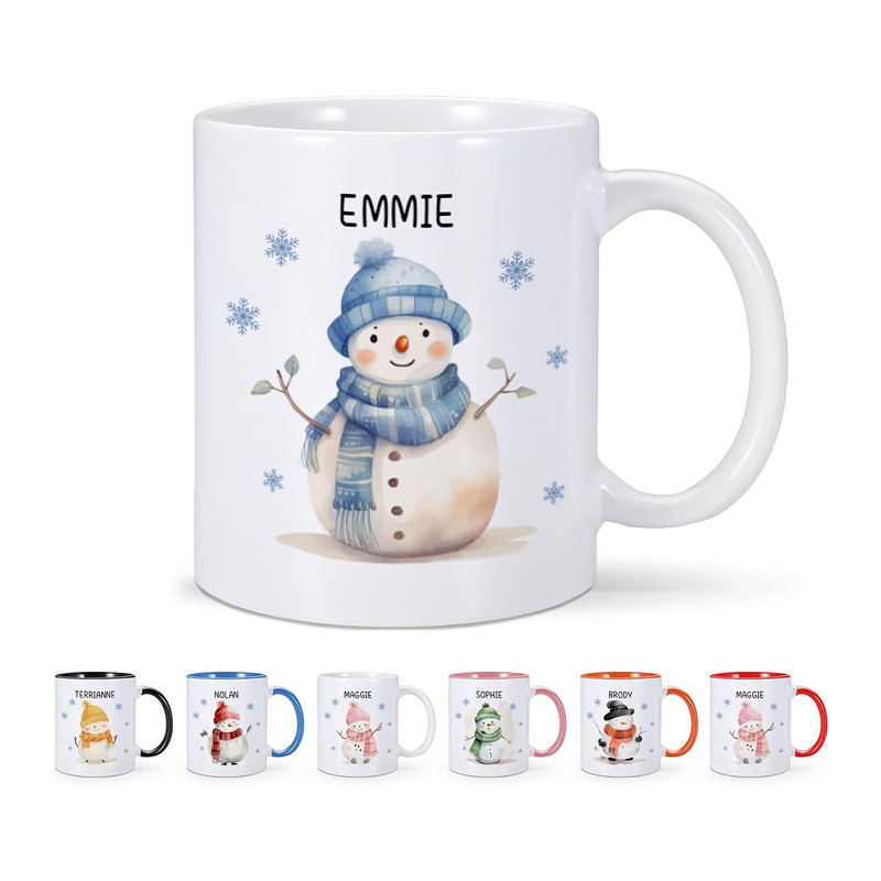 Christmas Snowman Mug for Kids Christmas Coffee Mug for Girls Boy Personalized Xmas Christmas Gifts Custom Name Winter Holiday Mug.jpg